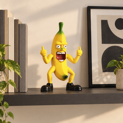 🍌🖕 Angry Banana Middle Finger Figurine – Hilarious Desk Decor & Gag Gift
