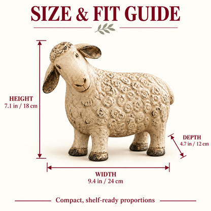 🐑 Rustic Vintage Sheep Figurine – Farmhouse Lamb Tabletop Decor