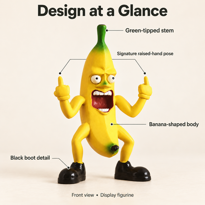 🍌🖕 Angry Banana Middle Finger Figurine – Hilarious Desk Decor & Gag Gift