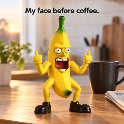 🍌🖕 Angry Banana Middle Finger Figurine – Hilarious Desk Decor & Gag Gift