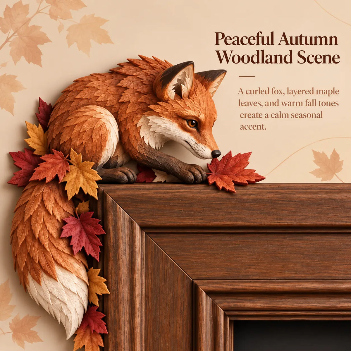 🔥LAST DAY 49% OFF - 🦊Autumn Fox & Maple Leaves Door Frame Corner Decor