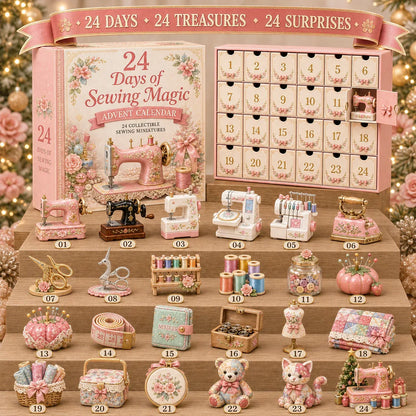 ⏳ Last Day 48% OFF – 🧵24 Days Of Sewing Magic Advent Calendar | 24 Sewing-Inspired Miniatures for Craft Lovers, Quilters & Handmade Enthusiasts 🎁