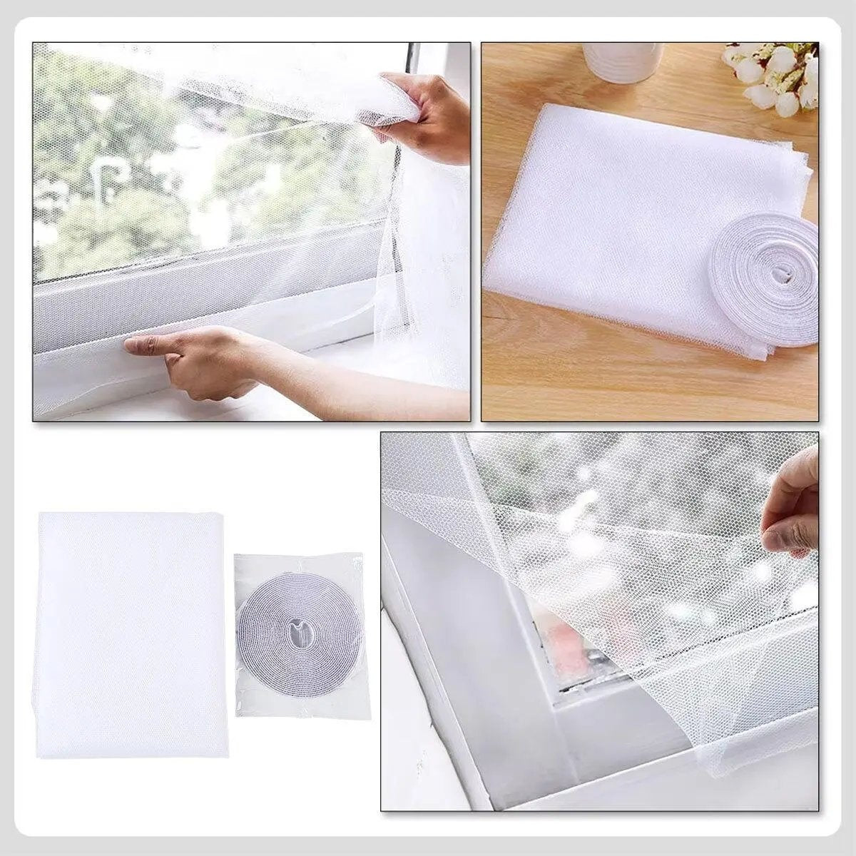 Self-Adhesive Window Fly Screen Mesh – Cut-to-Size Insect & Mosquito Net for Windows