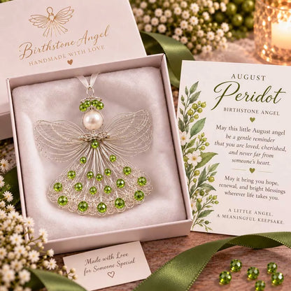 ⏳ Last Day 48% OFF – 👼Handmade Birthstone Angel Wire Ornament |12 Meaningful Birthstone Colors with Keepsake Card ✨