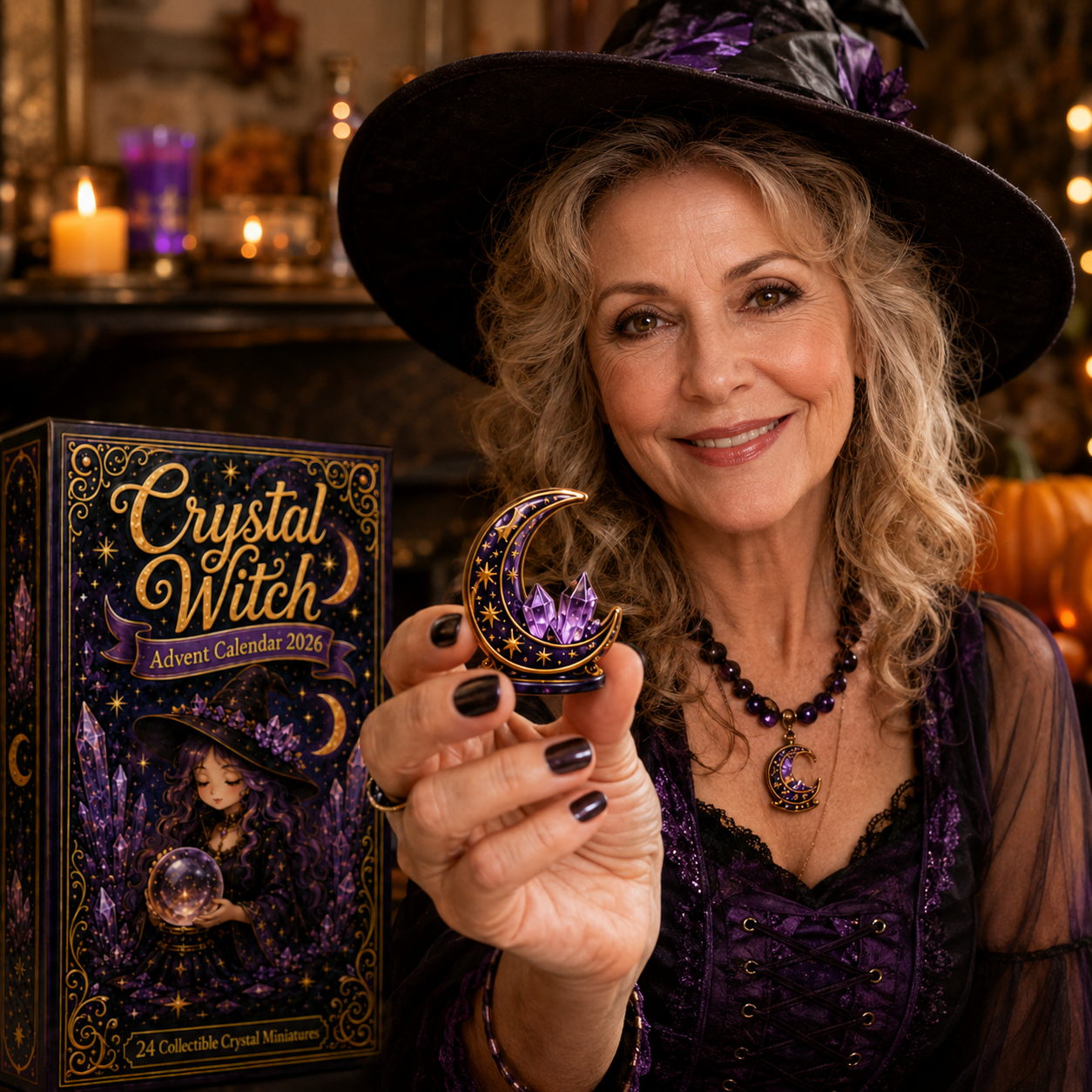 Crystal Witch Advent Calendar 2026 – 24 Days of Magical Crystal Miniatures, Mystical Witchy Collectibles & Enchanting Gifts for Fantasy Lovers