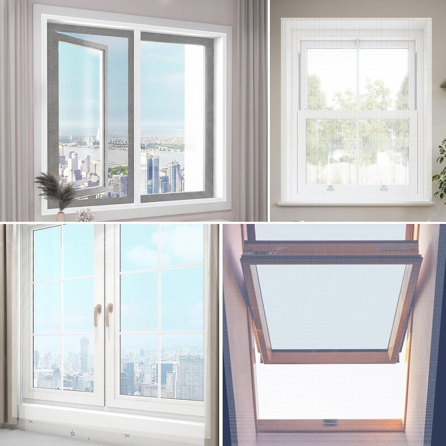 Self-Adhesive Window Fly Screen Mesh – Cut-to-Size Insect & Mosquito Net for Windows