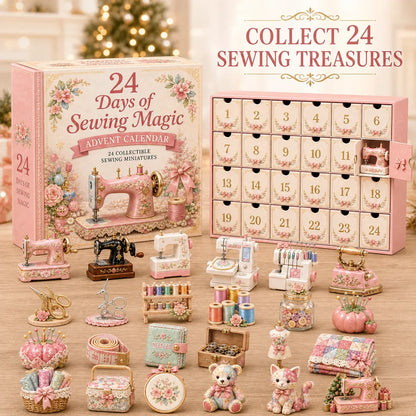 ⏳ Last Day 48% OFF – 🧵24 Days Of Sewing Magic Advent Calendar | 24 Sewing-Inspired Miniatures for Craft Lovers, Quilters & Handmade Enthusiasts 🎁