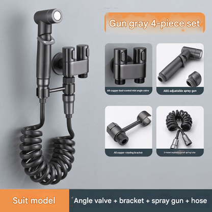 1-In-2-Handheld Out Dual Control Valve Bidet Sprayer for Toilet