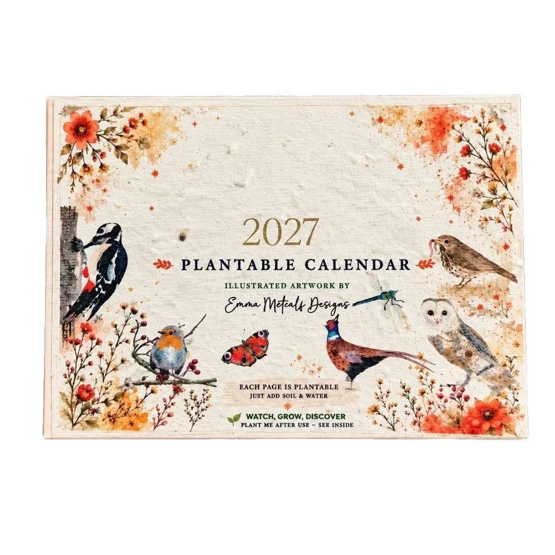 🌱Plantable Wildflower Calendar 2027 – Seed Paper Desk Calendar🌸