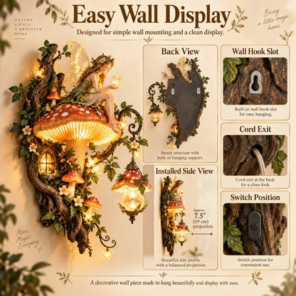 ⏰Limited Stock 49% OFF - 🧚✨ Enchanted Mushroom Fairy Wall Light 🍄🌿