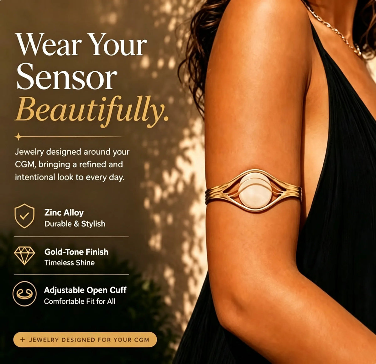 🔥Last Day Only＄12.99🔥Sensor Armband – Adjustable Jewelry‑Style Holder for Compatible Sensors