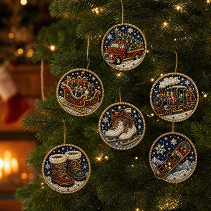 🔥Only $10.99 Last Day Promotion!🎄Christmas DIY Diamond Painting Ornaments Kit (6 PCS)🎅