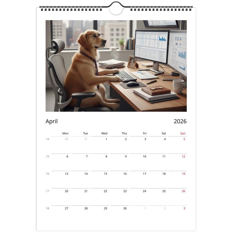 Golden Retriever dog Calendar 2026 - Daily Activities