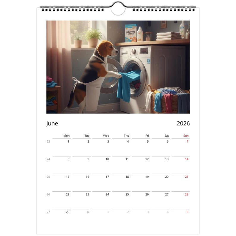 Beagle dog Calendar 2026 - Daily Activities