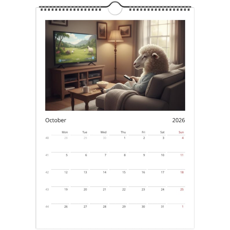 Sheep Calendar 2026 - Daily Activities