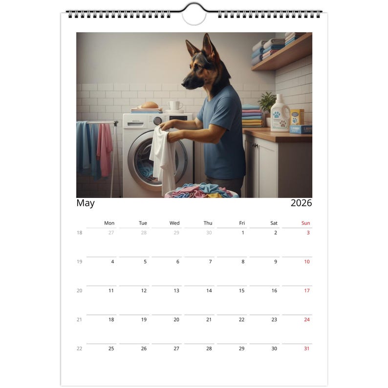 German Shepherd (Alsatian) Calendar 2026 - Daily Activities