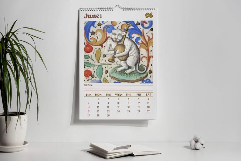 Weird cats in renaissance 2026 Wall Calendar