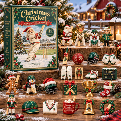 Christmas Cricket Advent Calendar 2026 - 24-Day Festive Countdown - Gift For Cricket Lovers