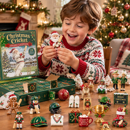 Christmas Cricket Advent Calendar 2026 - 24-Day Festive Countdown - Gift For Cricket Lovers