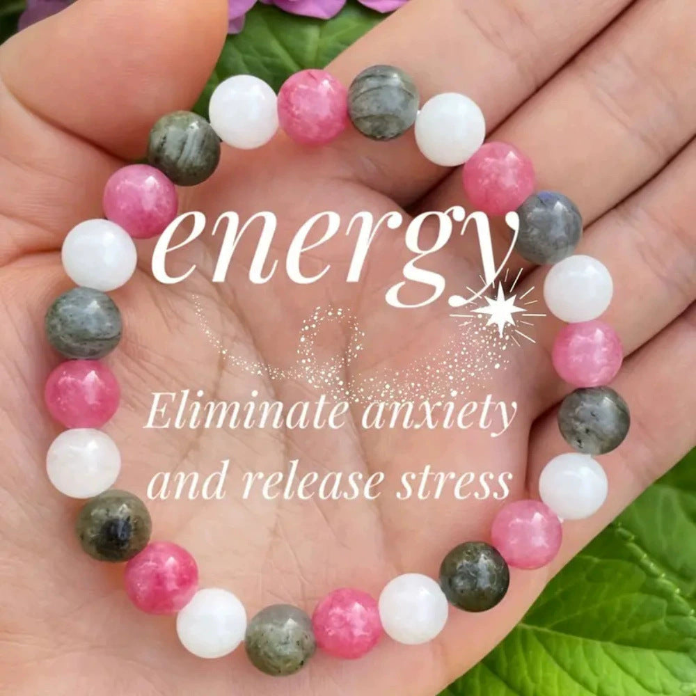 🎁 47% OFF! Natural Stone Bead Bracelet – Gradient Glow, Grounded Vibes ✨