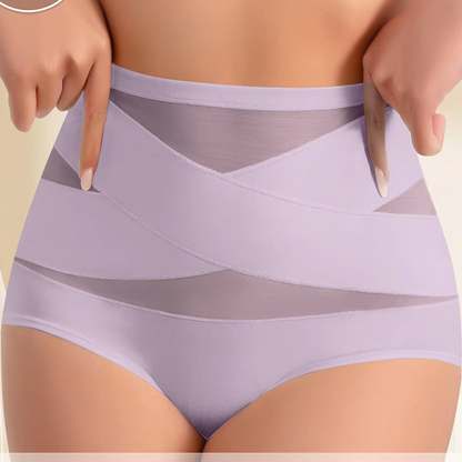 🌸 Last Day Special Price £9.99 ! 🔥Plus-Size High-Waist Cross Tummy Control Panties