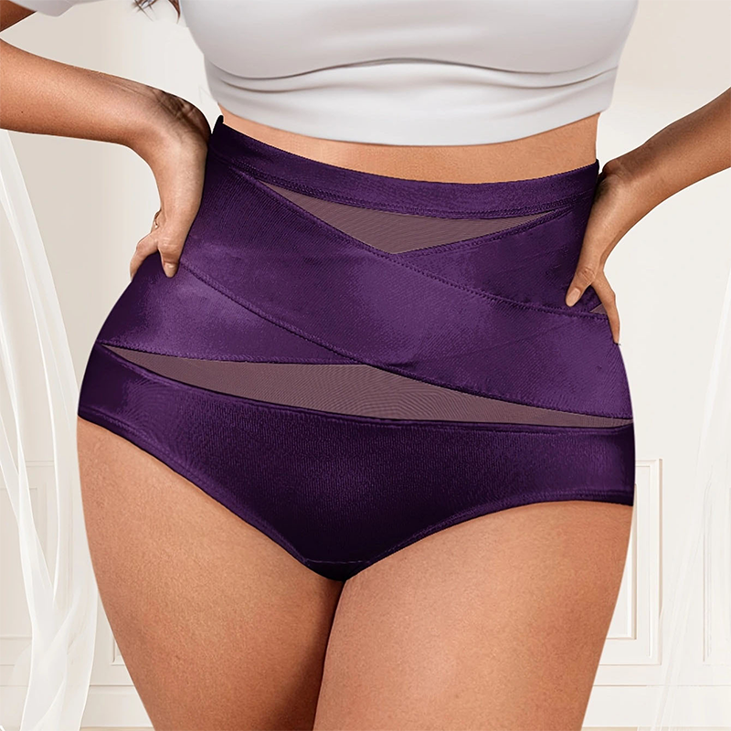 🌸 Last Day Special Price £9.99 ! 🔥Plus-Size High-Waist Cross Tummy Control Panties