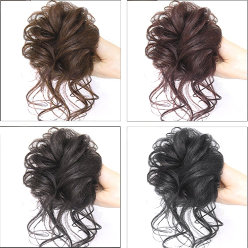 💗Messy Curly Hair Bun Scrunchie Extensions