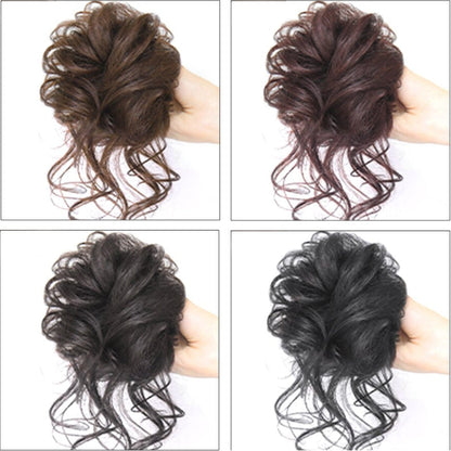 💗Messy Curly Hair Bun Scrunchie Extensions