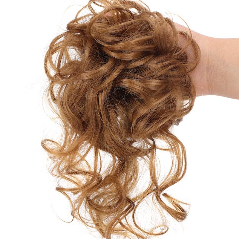 💗Messy Curly Hair Bun Scrunchie Extensions
