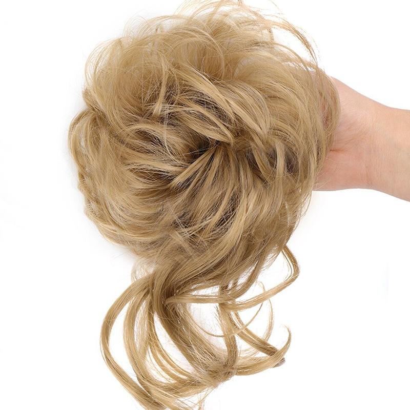 💗Messy Curly Hair Bun Scrunchie Extensions