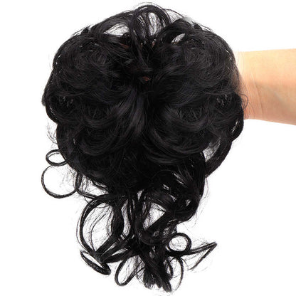 💗Messy Curly Hair Bun Scrunchie Extensions