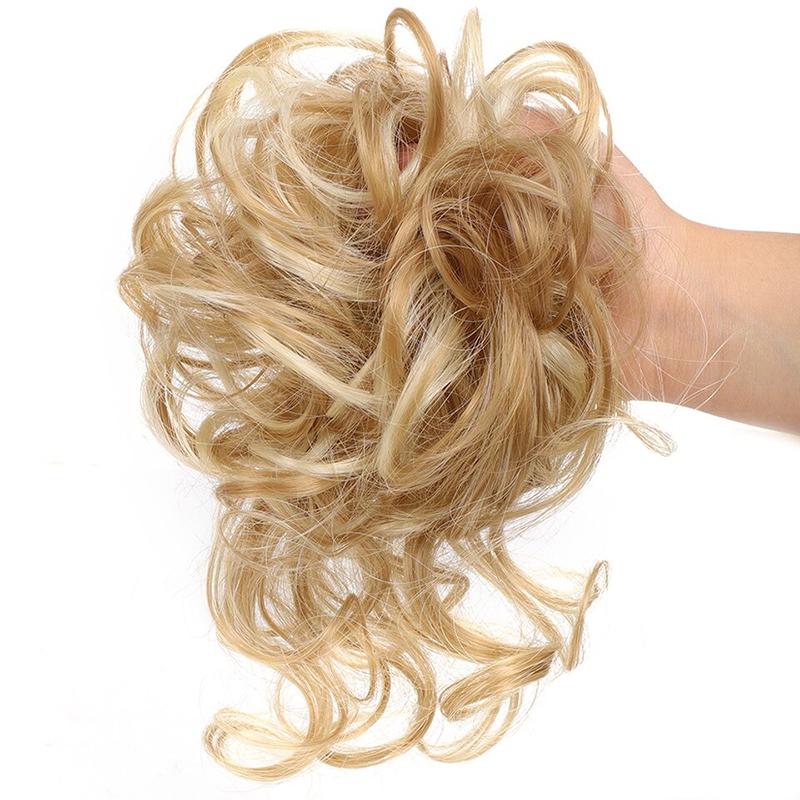 💗Messy Curly Hair Bun Scrunchie Extensions