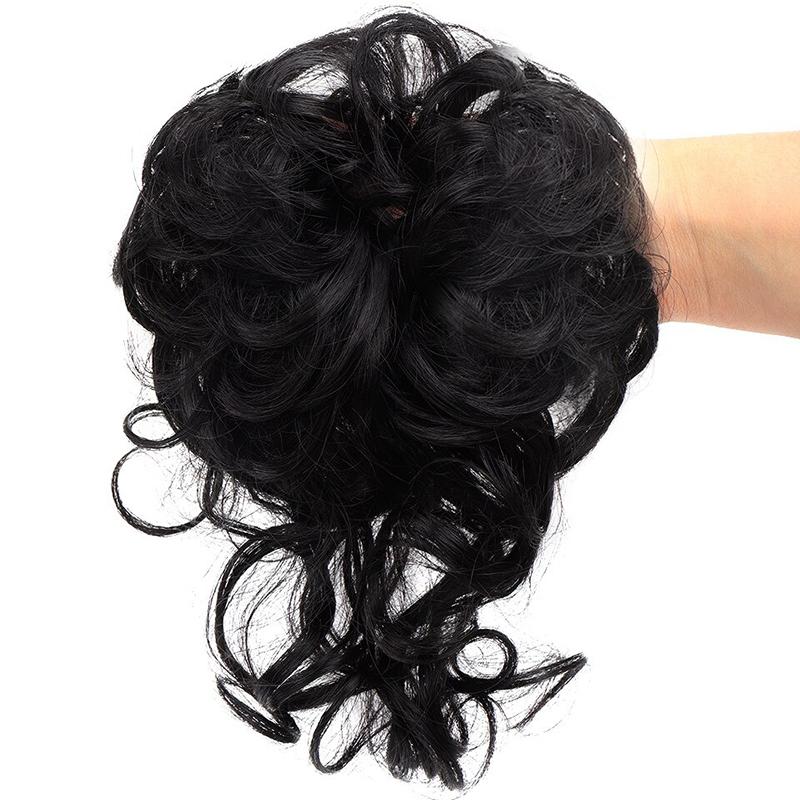 💗Messy Curly Hair Bun Scrunchie Extensions