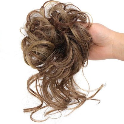 💗Messy Curly Hair Bun Scrunchie Extensions