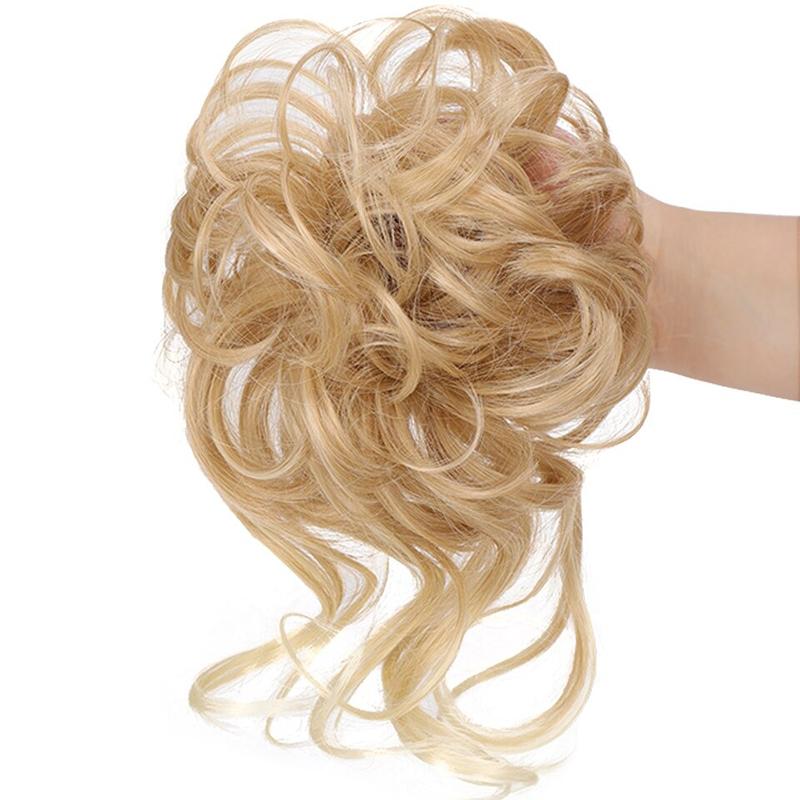 💗Messy Curly Hair Bun Scrunchie Extensions
