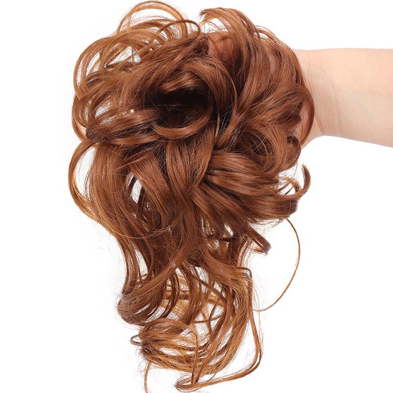 💗Messy Curly Hair Bun Scrunchie Extensions