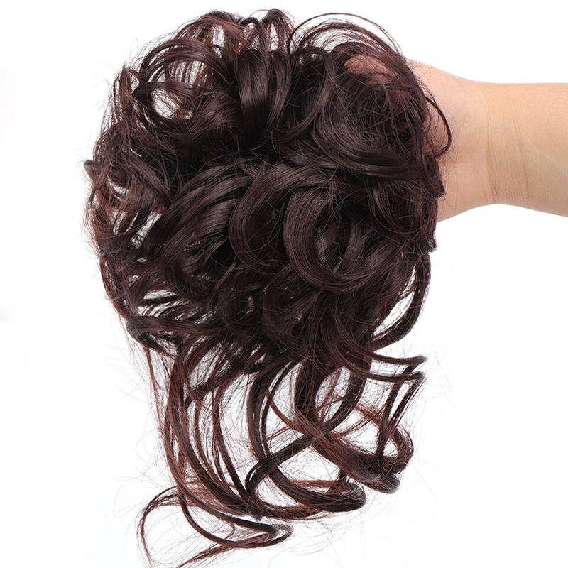 💗Messy Curly Hair Bun Scrunchie Extensions