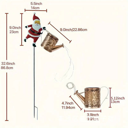 🎁Pre-Christmas Sale: 50% Off🎅✨Santa Watering Can Solar Light with Ground Stake