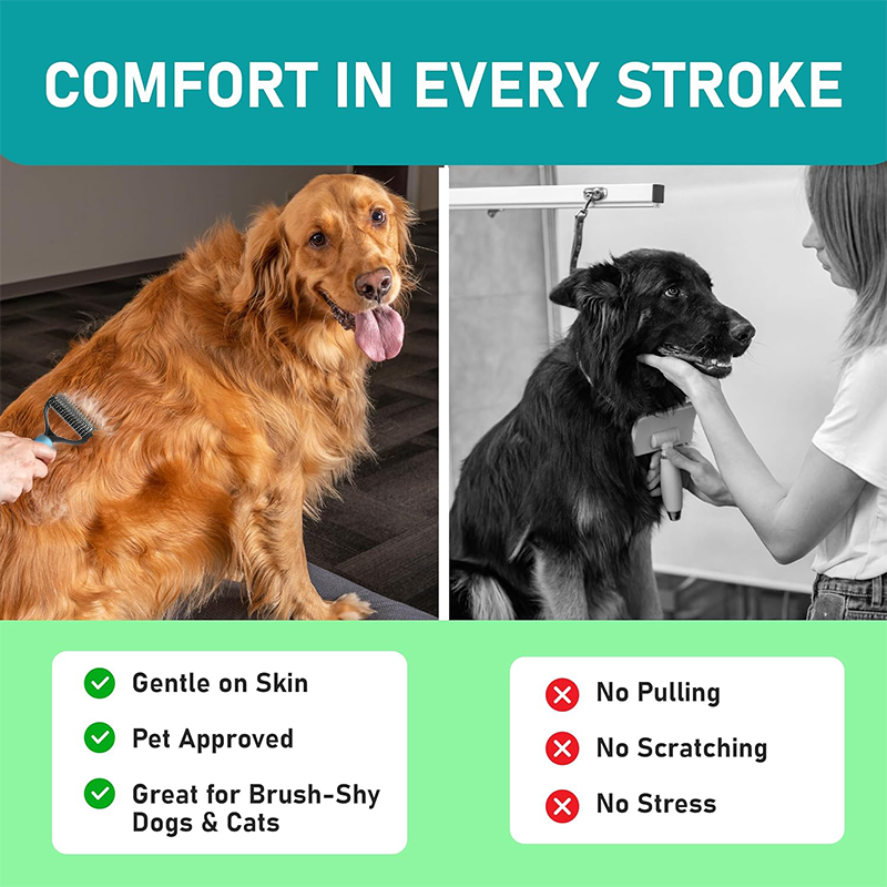 ⏰LAST DAY SALE: Only £8.99🔥Dual-Sided Pet Grooming Comb for Dogs & Cats