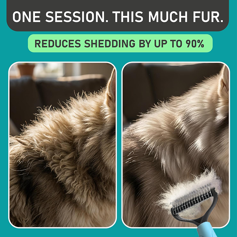 ⏰LAST DAY SALE: Only £8.99🔥Dual-Sided Pet Grooming Comb for Dogs & Cats