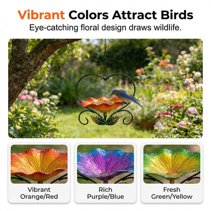 💖🐦 Heart-Shaped Bird Feeder – Floral, Hanging,Perfect for Backyard or Balcony 🏡💕🌼🎀