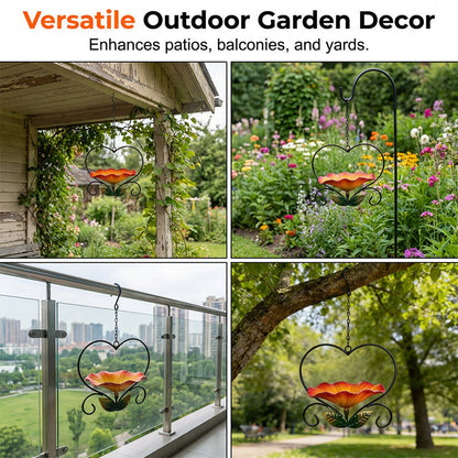 💖🐦 Heart-Shaped Bird Feeder – Floral, Hanging,Perfect for Backyard or Balcony 🏡💕🌼🎀