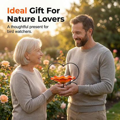 💖🐦 Heart-Shaped Bird Feeder – Floral, Hanging,Perfect for Backyard or Balcony 🏡💕🌼🎀