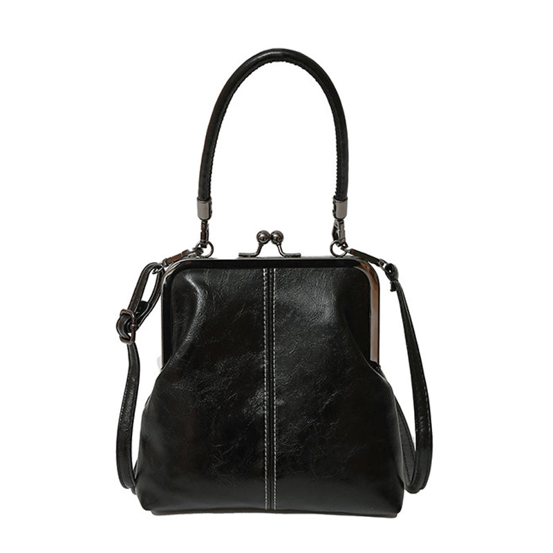 Women's Kiss Lock Crossbody Bag with Top Handle