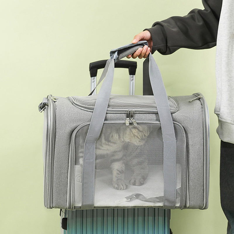 🏆LAST DAY 49% OFF🐾Large Foldable Mesh Cat Carrier Bag
