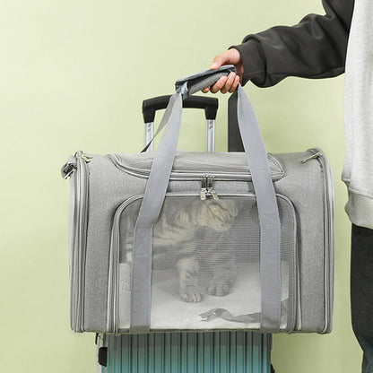 🏆LAST DAY 49% OFF🐾Large Foldable Mesh Cat Carrier Bag