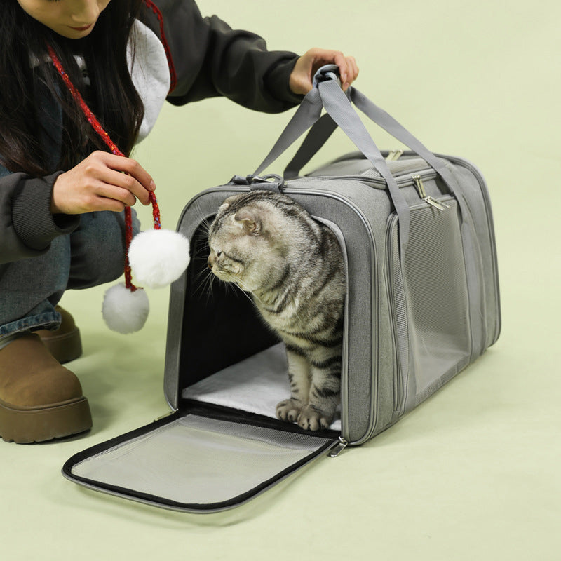 🏆LAST DAY 49% OFF🐾Large Foldable Mesh Cat Carrier Bag