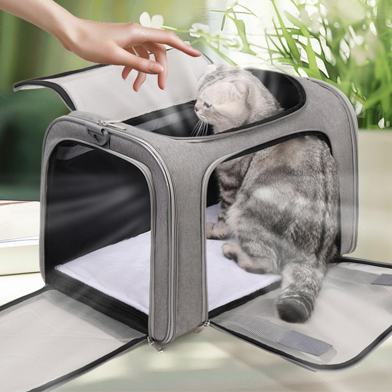 🏆LAST DAY 49% OFF🐾Large Foldable Mesh Cat Carrier Bag