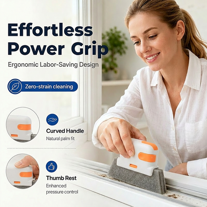 3-in-1 Window Track Cleaning Tool with Scrubbing Pad