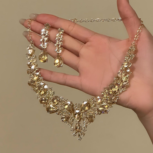📢📢49% OFF !! ⏰Elegant Yellow Sparkling Rhinestone Jewelry